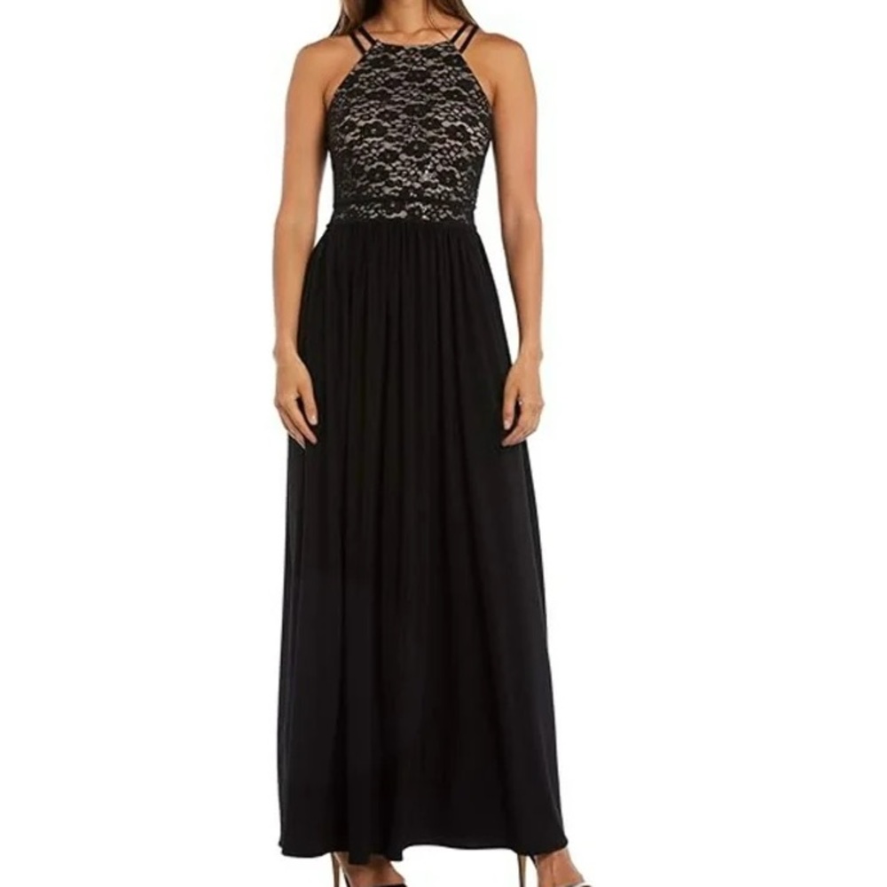 Night Way Collections Black Lace Maxi Dress